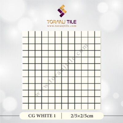 سرامیک کاشی استخری مربعی CG WHITE 1