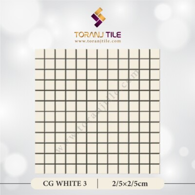 سرامیک کاشی استخری مربعی CG WHITE 3