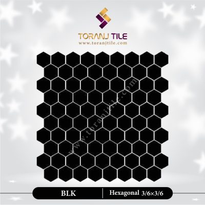 کاشی استخری گلدیس شش ضلعی BLK تک رنگ