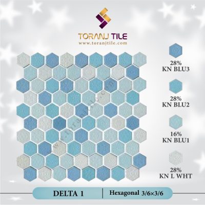 کاشی استخری گلدیس DELTA 1 میکس شش ضلعی رستیک