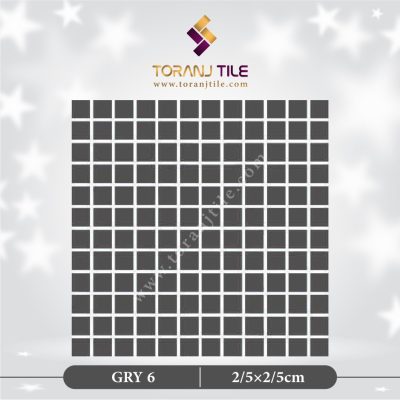 کاشی استخری گلدیس GRY 6 مربع ساده