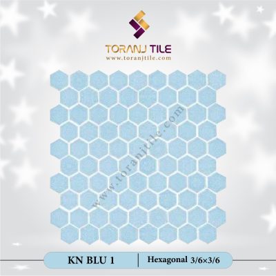 کاشی استخری گلدیس شش ضلعی KN BLU 1 تک رنگ رستیک
