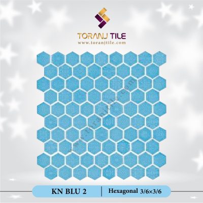 کاشی استخری گلدیس شش ضلعی KN BLU 2 تک رنگ رستیک
