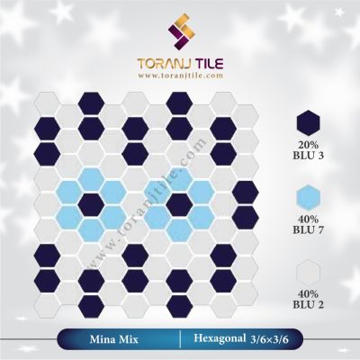کاشی استخری گلدیس MINA MIX میکس شش ضلعی