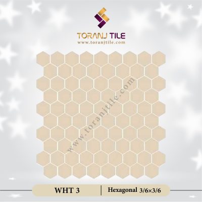 کاشی استخری گلدیس شش ضلعی WHT 3 تک رنگ